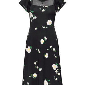 BNWT BANANA REPUBLIC slinky black floral dress (XSP)